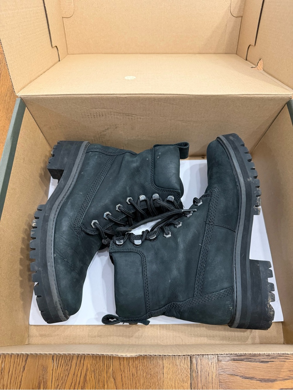 Timberland Coumayer Valley Black Nubuck Lace-Up Leather Boots Size Women’s 6.5